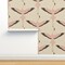 Flamingos Natural Bird Retro Birds Japanese Art Deco Flamingo Custom Pre-pasted Wallpaper by Spoonflower Pre-Pasted Wallpaper 2FT Wide